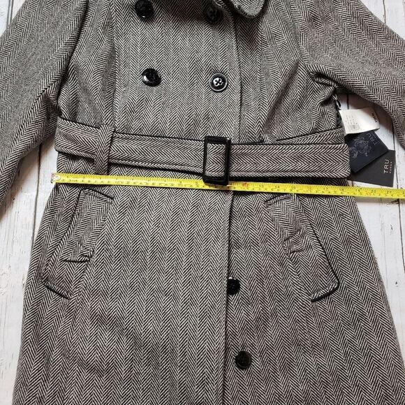 NWT - New True Karma wool blend Trench coat Large - Picture 7 of 9